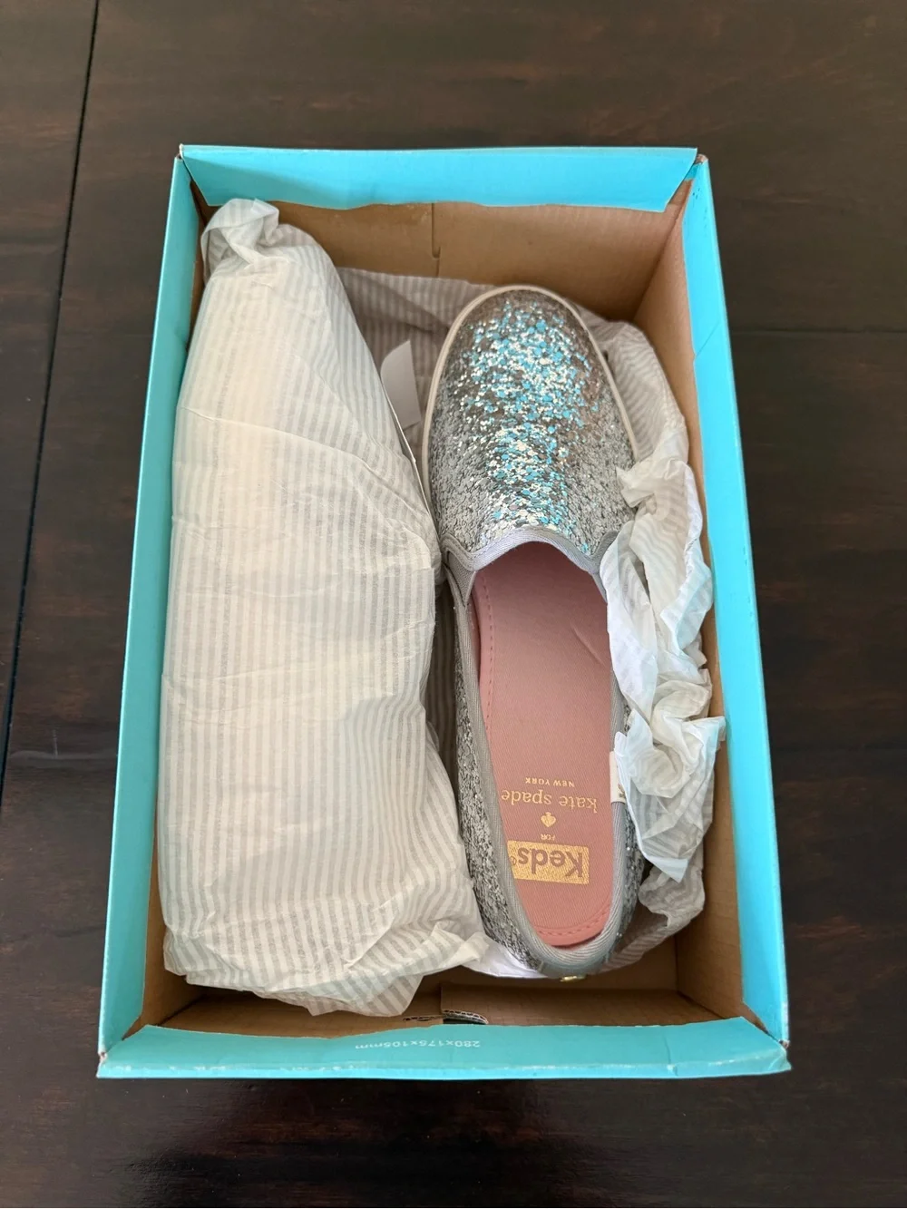 kate spade Silver Glitter Slip-On Flats
